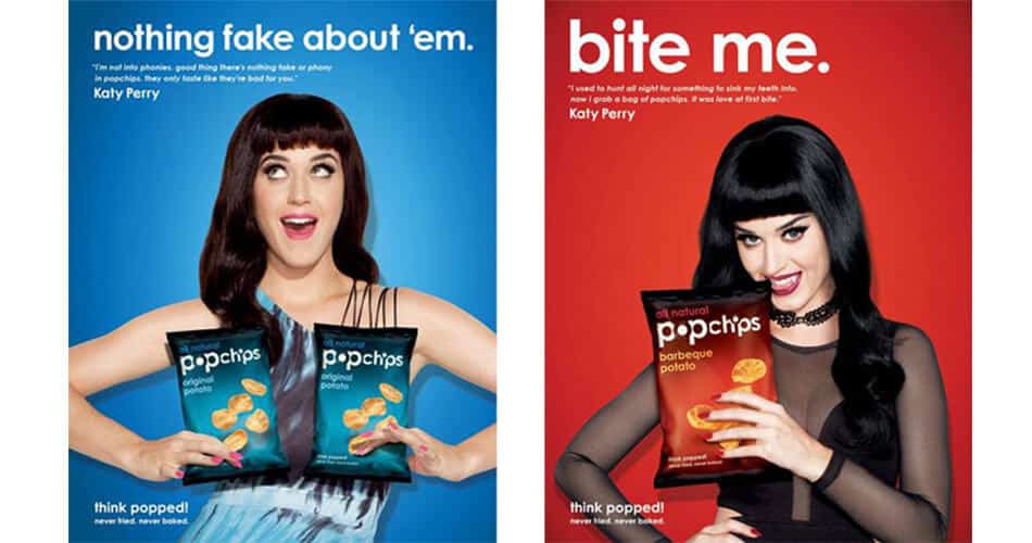 Katy Perry Celebrity Endorsement for PopChips