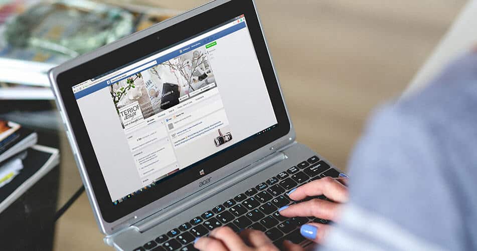 Facebook Page on a Laptop